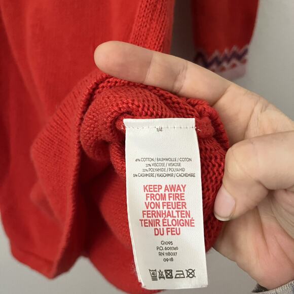 Mini Boden Snowman Knit Sweater Dress - Red - 5/6 - Picture 5 of 7